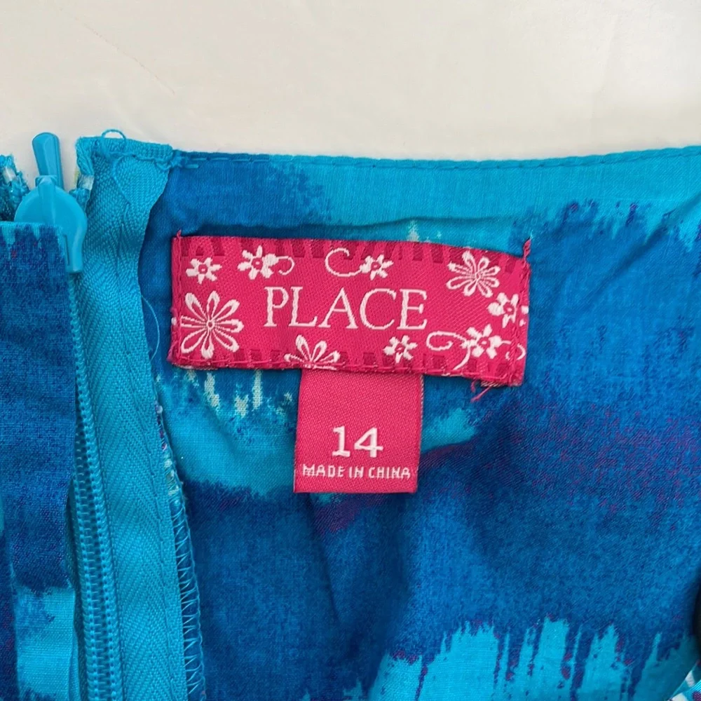 Children’s Place Beautiful blue sundress with sash  girls size 14 - Picture 3 of 15